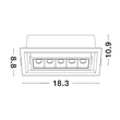 NovaLuce CANTIA beépíthető szpotlámpa fém, fekete, fehér, LED, 3000K, 8W, 710lm - 9070131