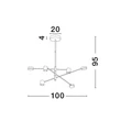 NovaLuce NORDIK függeszték fém, fekete, LED, 3000K, 28W, 595lm - NL-9080121