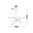 NovaLuce NORDIK függeszték fém, fekete, LED, 3000K, 40W, 690lm - NL-9080122