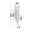 NovaLuce ELETTRA függeszték fém, fekete, LED, 3000K, 60W, 2344lm - NL-9081801