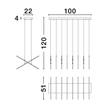 NovaLuce ELETTRA függeszték fém, fekete, LED, 3000K, 60W, 2400lm - NL-9081803