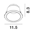 NovaLuce LUELA beépíthető szpotlámpa fém, fekete, LED, 3000K, 20W, 1125lm - 9113778