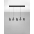 NovaLuce ALISH függeszték fém, üveg, fekete, füstszín, LED, 37W, 3000K, 1444 Lm - NL-9124101