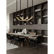 NovaLuce LAZURA függeszték fém, kristály, bőr, arany, fekete, áttetsző, LED, 65W, 3000K, 3900 Lm - NL-9124110