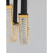 NovaLuce LAZURA függeszték fém, kristály, bőr, arany, fekete, áttetsző, LED, 65W, 3000K, 3900 Lm - NL-9124110