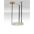 NovaLuce LAZURA függeszték fém, kristály, bőr, arany, fekete, áttetsző, LED, 74W, 3000K, 5180 Lm - NL-9124111