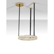 NovaLuce LAZURA függeszték fém, kristály, bőr, arany, fekete, áttetsző, LED, 74W, 3000K, 5180 Lm - NL-9124111