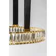 NovaLuce LAZURA függeszték fém, kristály, bőr, arany, fekete, áttetsző, LED, 74W, 3000K, 5180 Lm - NL-9124111