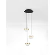 NovaLuce ALAZ függeszték fém, üveg, akril, fekete, arany, áttetsző, LED, 27W, 3000K, 1194 Lm - NL-9124118