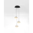 NovaLuce ALAZ függeszték fém, üveg, akril, fekete, arany, áttetsző, LED, 27W, 3000K, 1194 Lm - NL-9124118