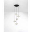 NovaLuce ALAZ függeszték fém, üveg, akril, fekete, arany, áttetsző, LED, 45W, 3000K, 1990 Lm - NL-9124119