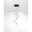 NovaLuce ALAZ függeszték fém, üveg, akril, fekete, arany, áttetsző, LED, 45W, 3000K, 1990 Lm - NL-9124119