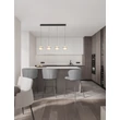 NovaLuce ALAZ függeszték fém, üveg, akril, fekete, arany, áttetsző, LED, 36W, 3000K, 1592 Lm - NL-9124120