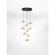 NovaLuce ALAZ függeszték fém, üveg, akril, fekete, arany, áttetsző, LED, 81W, 3000K, 3582 Lm - NL-9124121