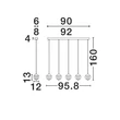 NovaLuce ALICIA függeszték fém, üveg, arany, LED, 25W, 3000K, 1575 Lm - NL-9124124