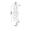 NovaLuce ALICIA függeszték fém, üveg, arany, LED, 60W, 3000K, 3780 Lm - NL-9124125