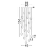 NovaLuce ALICIA függeszték fém, üveg, arany, LED, 90W, 3000K, 5670 Lm - NL-9124126