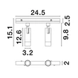 NovaLuce PROFILE fényforrás BUXTON, LOOP, SIGN, CURVE mágneses sínekhez fém, fekete, LED-TRIAC, 48V, 3000K, 20W, 1080lm - 9136168