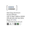 NovaLuce Keen kültéri fali lámpa fém, műanyag, szürke, LED, 3000K, 12W, 1080lm, IP65 - NL-9160081