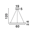 NovaLuce EMPATIA függeszték fém, fekete, LED, 3000K, 35W, 1100lm - NL-9172861