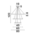 NovaLuce EMPATIA függeszték fém, fehér, LED, 3000K, 108W, 2244lm - NL-9172868