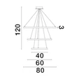 NovaLuce EMPATIA függeszték fém, arany, LED, 3000K, 108W, 2240lm - NL-9172869