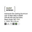 NovaLuce Surf kültéri állólámpa fém, antracit, LED, 3000K, 10W, 439lm, IP65 - NL-9176101