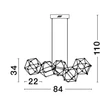 NovaLuce NEBULA függeszték fém, fekete, LED, 3000K, 25W, 2049lm - NL-9186900