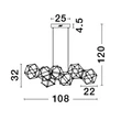 NovaLuce NEBULA függeszték fém, fekete, LED, 3000K, 34W, 2711lm - NL-9186902