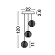 NovaLuce BRILLANTE függeszték fém, akrill, króm, LED, 3200K, 16W, 665lm - NL-9186909