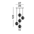 NovaLuce BRILLANTE függeszték fém, akrill, króm, LED, 3200K, 26W, 1213lm - NL-9186910