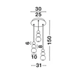 NovaLuce PERLA függeszték fém, üveg, króm, fehér, LED, 3000K, 23W, 2281lm - NL-9186919