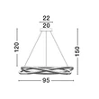 NovaLuce OPEHLIA függeszték fém, akrill, fekete, áttetsző, LED, 3000K, 68W, 5635lm - 9186935