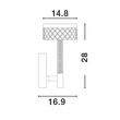 NovaLuce BION fali lámpa fém, akrill, arany, áttetsző, LED, 3000K, 8W, 490lm - 9186946