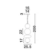 NovaLuce COEN függeszték fém, üveg, arany, füstszín, LED, 3000K, 20W, 2600lm - 9186952