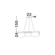 NovaLuce CLAIR függeszték fém, üveg, fekete, áttetsző, LED, 65W, 3500K, 2611 Lm - NL-9187000