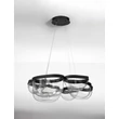 NovaLuce CLAIR függeszték fém, üveg, fekete, áttetsző, LED, 65W, 3500K, 2611 Lm - NL-9187000