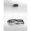 NovaLuce CLAIR függeszték fém, üveg, fekete, áttetsző, LED, 65W, 3500K, 2611 Lm - NL-9187000