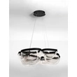 NovaLuce CLAIR függeszték fém, üveg, fekete, áttetsző, LED, 65W, 3500K, 2611 Lm - NL-9187000