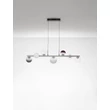 NovaLuce SILENZIO függeszték fém, üveg, nikkel, fekete, áttetsző, lila, füstszín, LED, 40W, 3000K, 2615 Lm - NL-9190211