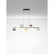NovaLuce SILENZIO függeszték fém, üveg, nikkel, fekete, áttetsző, lila, füstszín, LED, 40W, 3000K, 2615 Lm - NL-9190211