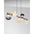 NovaLuce SILENZIO függeszték fém, üveg, nikkel, fekete, áttetsző, lila, füstszín, LED, 40W, 3000K, 2615 Lm - NL-9190211