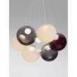 NovaLuce SILENZIO függeszték fém, üveg, nikkel, fekete, áttetsző, lila, füstszín, LED, 41W, 3000K, 2093 Lm - NL-9190212