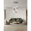 NovaLuce SILENZIO függeszték fém, üveg, nikkel, fekete, áttetsző, lila, füstszín, LED, 46W, 3000K, 2914 Lm - NL-9190213