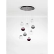 NovaLuce SILENZIO függeszték fém, üveg, nikkel, fekete, áttetsző, lila, füstszín, LED, 46W, 3000K, 2914 Lm - NL-9190213