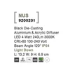 NovaLuce Nus kültéri fali lámpa fém, műanyag, fekete, LED, 3000K, 4W, 240lm, IP54 - NL-9200201