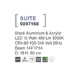 NovaLuce Suite kültéri állólámpa fém, műanyag, fekete, LED, 3000K, 12W, 480lm, IP54 - NL-9207168