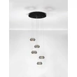 NovaLuce JAILYN függeszték fém, üveg, fekete, áttetsző, LED, 40W, 1600lm, 3000K - NL-9236103