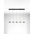 NovaLuce JAILYN függeszték fém, üveg, fekete, áttetsző, LED, 40W, 1600lm, 3000K - NL-9236104