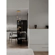 NovaLuce VOI függeszték fém, üveg, arany, füstszín, LED, 24W, 720lm, 3000K - NL-9236306